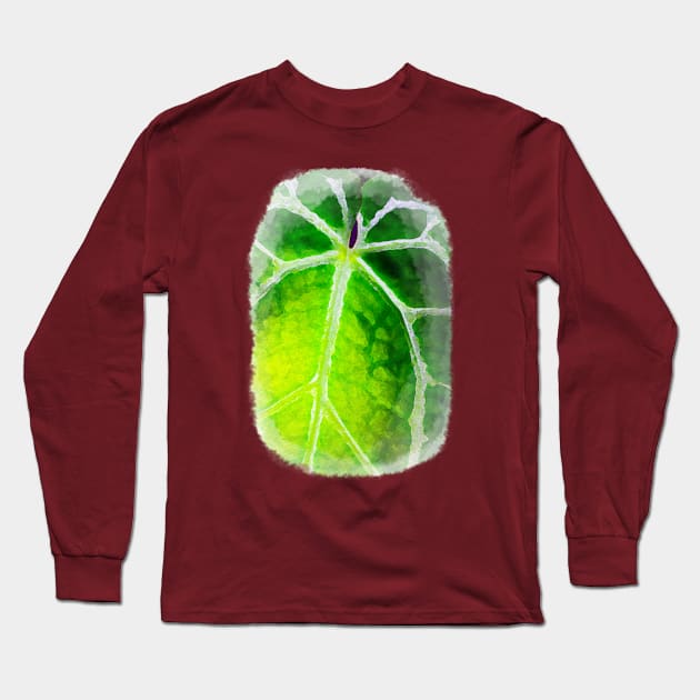 Unique and organic watercolour of a Anthurium red crystallinum seedling Long Sleeve T-Shirt by AvonPerception